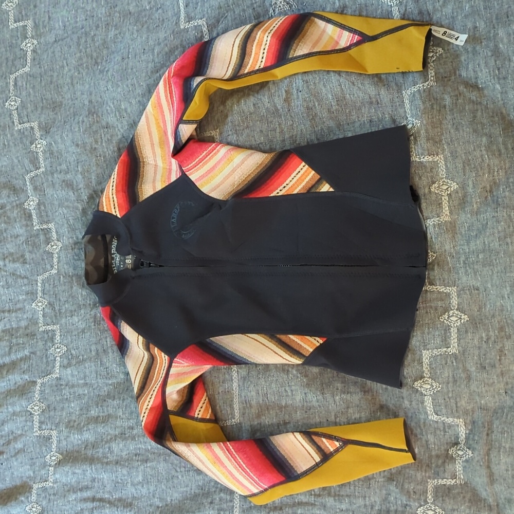 Billabong Women's Swim Jacket - Navy, Mustard, Pink Multistripe
